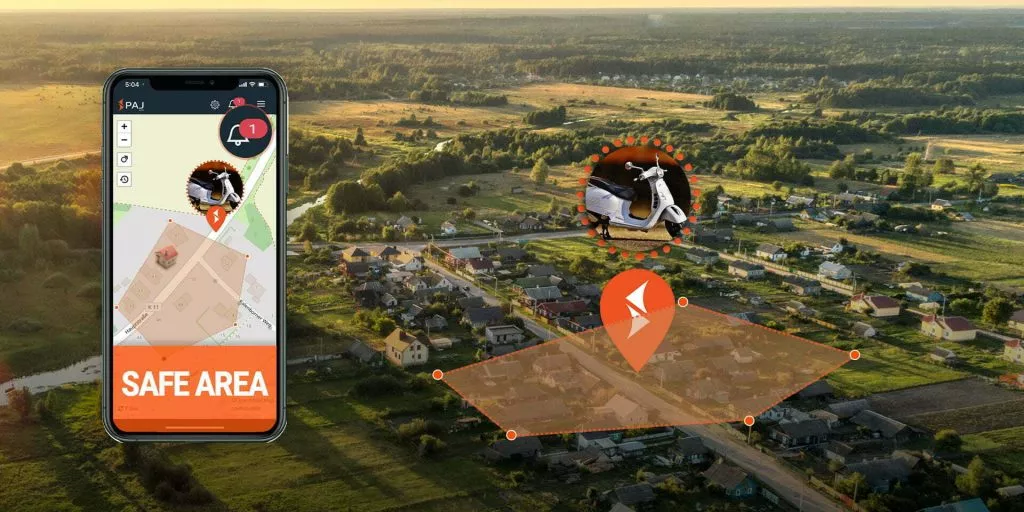 A mobile showing gps tracking location. GPS tracker on phone