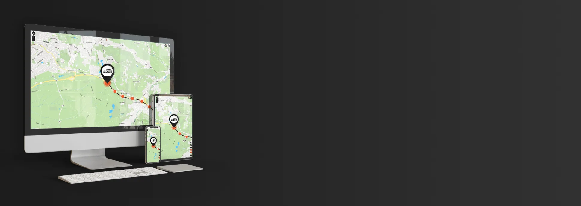 Tracker showing settings on laptop mobile