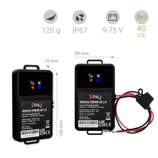 Dimensions and info VEHICLE Finder 4G 1.0 PAJ GPS Tracker