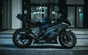 a black motorcycle with PAJ GPS that is preventing motorcycle theft