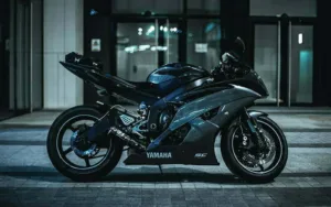 a black motorcycle with PAJ GPS that is preventing motorcycle theft