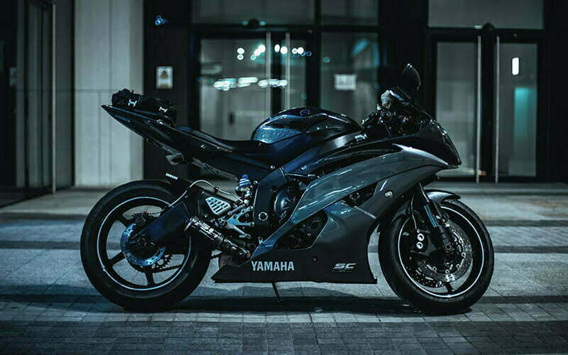 a black motorcycle with PAJ GPS that is preventing motorcycle theft