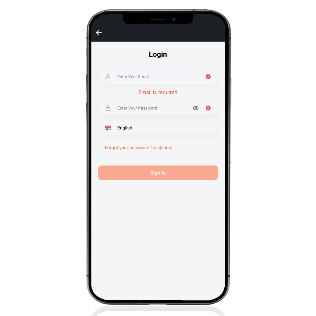 Mobile GPS Tracker - app Login