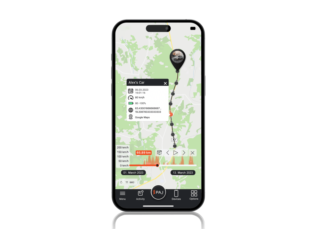 Mockup - GPS Tracker - track info