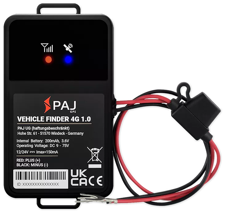 PAJ GPS Buscador de vehículos 4G 2.0 – Rastreador GPS para vehículos,  motocicletas, camiones y más – Conexión directa a la batería del vehículo  (9-75
