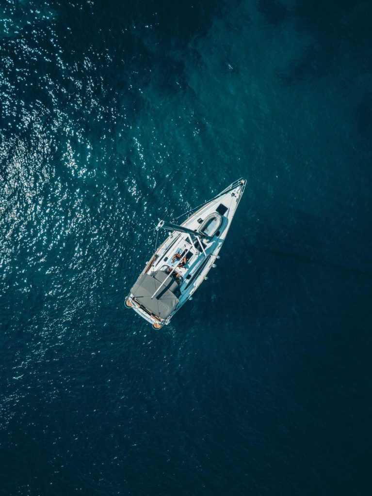 boat on sea installed with boat tracker for live location tracking