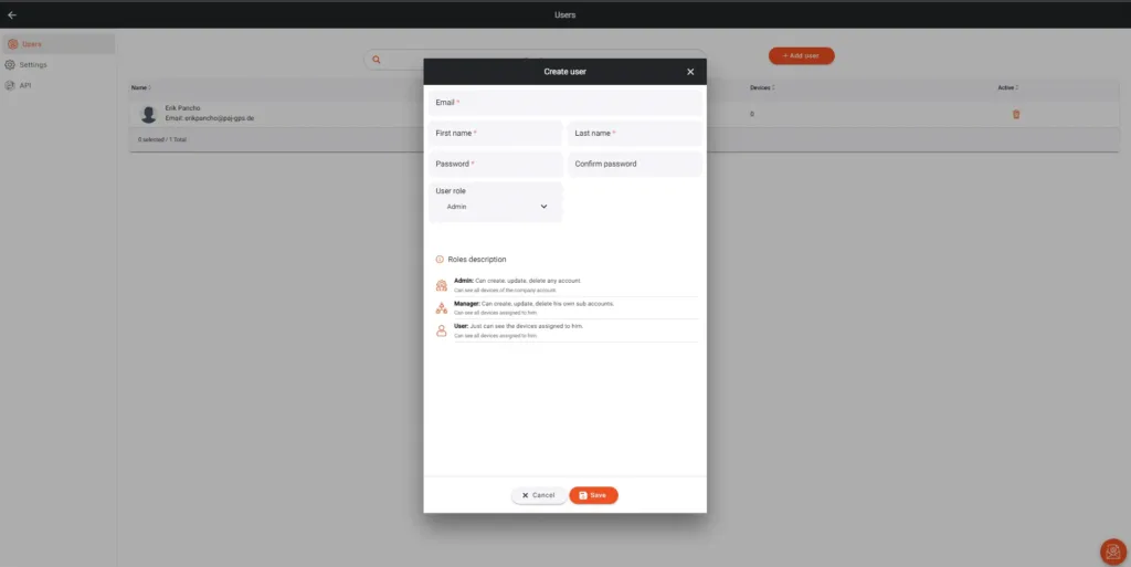 Image showing various user control options in finder portal