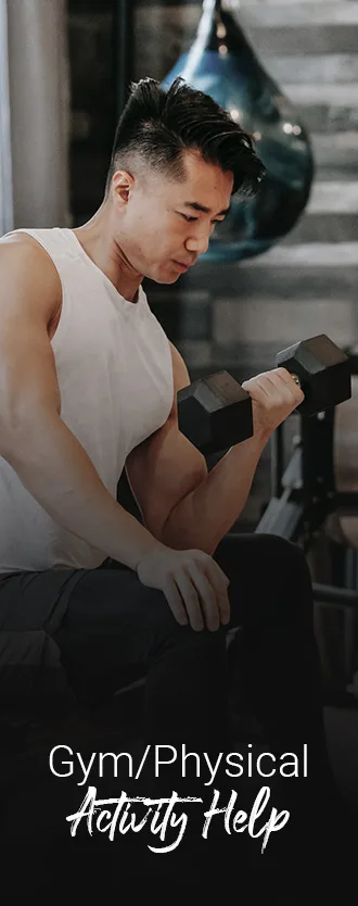 a guy lifting a dumbel