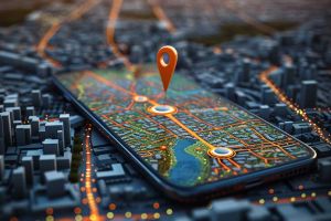 A mobile showing GPS sign and GPS impact