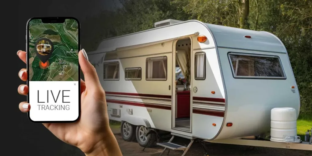 a white trailer tracked by trailer tracker