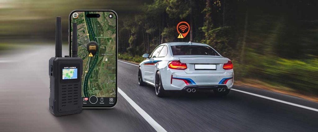 A white car GPS tracking lost due to GPS jammer
