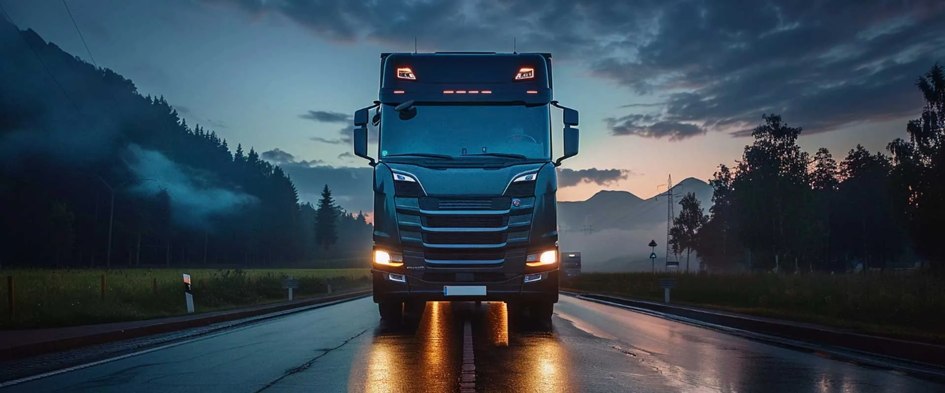 a delivery truck on road