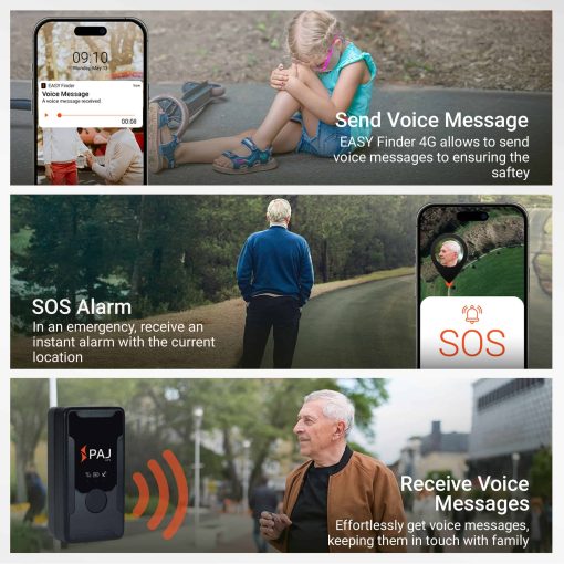 Functions EASY Finder 4G incl. voice messages PAJ GPS Tracker