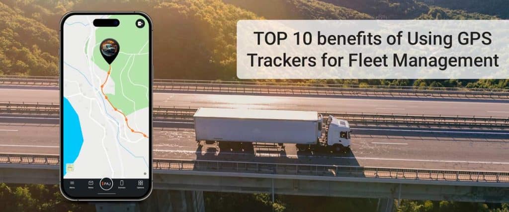 Fleet on the road tracked with PAJ GPS – Top 10 GPS tracker benefits for fleet management.