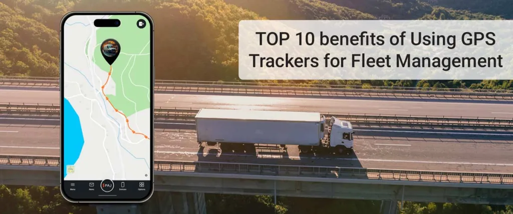 Fleet on the road tracked with PAJ GPS – Top 10 GPS tracker benefits for fleet management.
