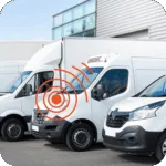 a white fleet with PAJ GPS tracker