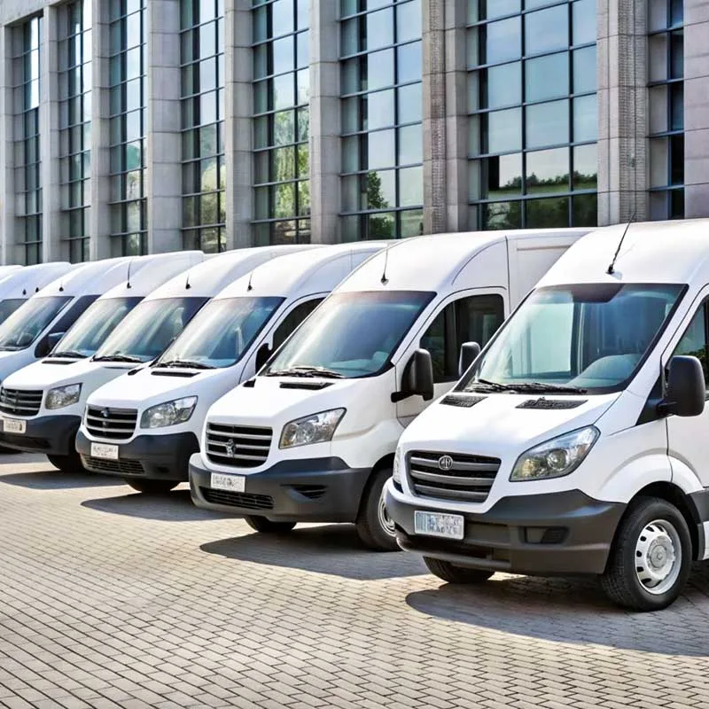 a group of fleet on road with best GPS tracker for small business fleet