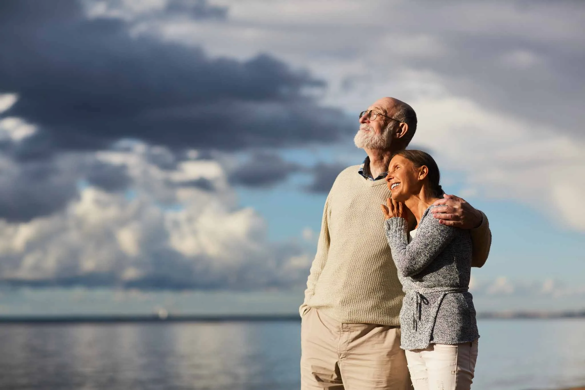 A elderly couple enjoying holidays