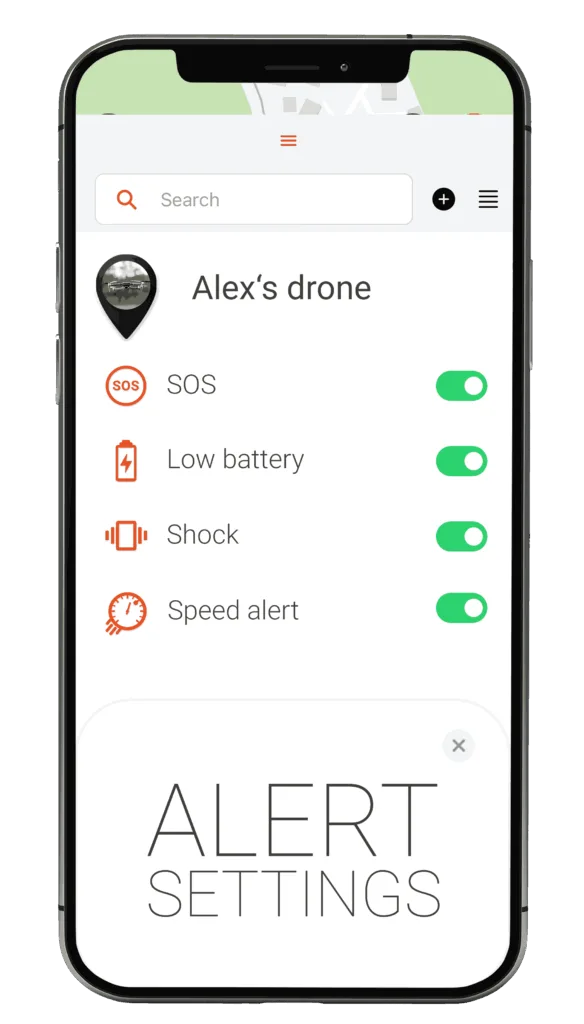 alert setting in PAJ Drone tracker