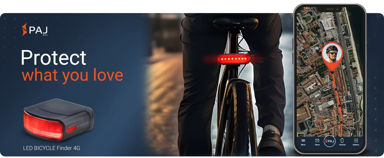 PAJ GPS Tracker: LED BICYCLE Finder 4G
