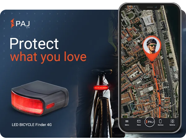 PAJ GPS Tracker: LED BICYCLE Finder 4G