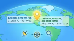 GPS Coordinates on earth image